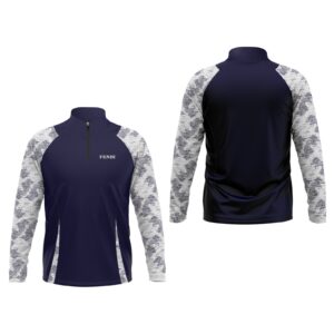 FENBI® Half-Zip Slim Fit Trainingsanzug – Navyblau/Weiß