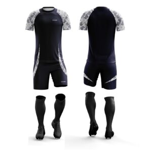 FENBI Trikotsatz Schwarz Grau mit Trikot Hose und Stutzen