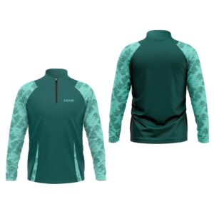 FENBI Half-Zip Slim Fit Trainingsanzug Dunkelgrün