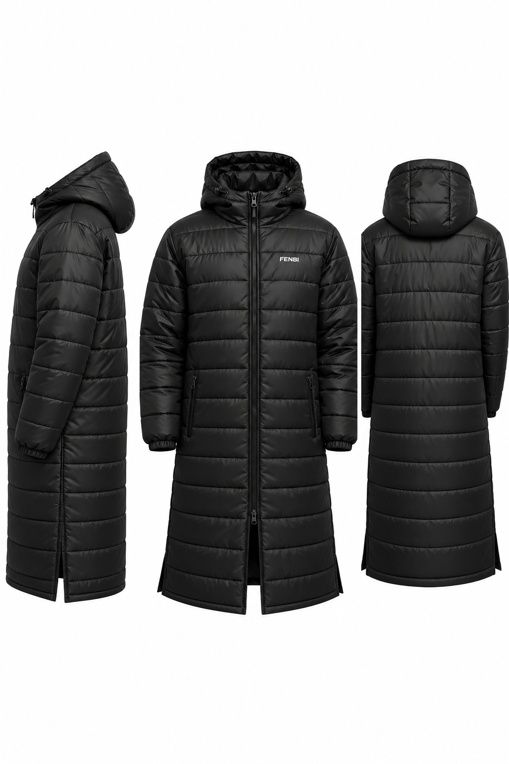 FENBI® PRO COACH – Lange Stadionjacke - Winterjacke mit Kapuze – Bild 3