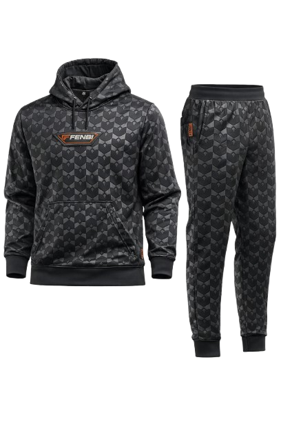 FENBI Streetwear Oversized Hoodie und Jogginghose in Schwarz